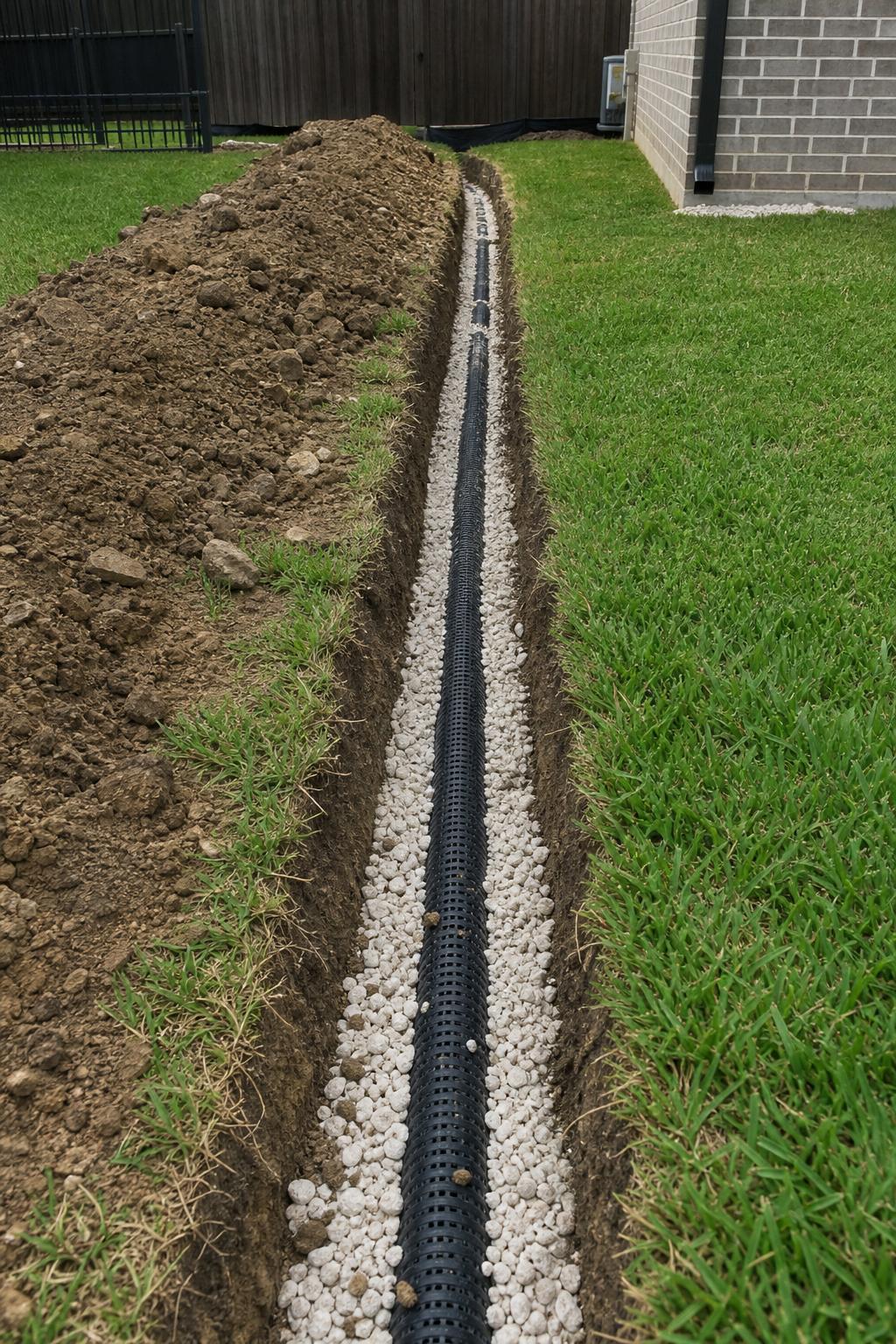 Drainage install in McKinney, TX